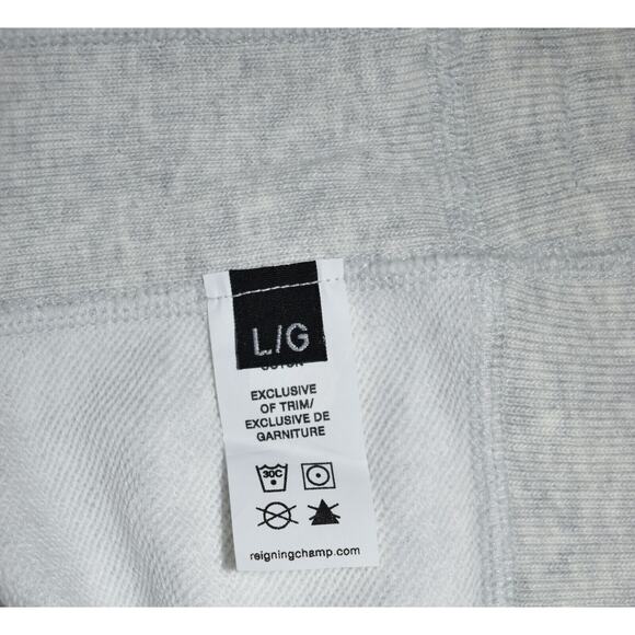 B0 NWT REIGNING CHAMP Athletic Wear Heather Ash Crewneck Pullover Sweater Size L - Picture 7 of 7